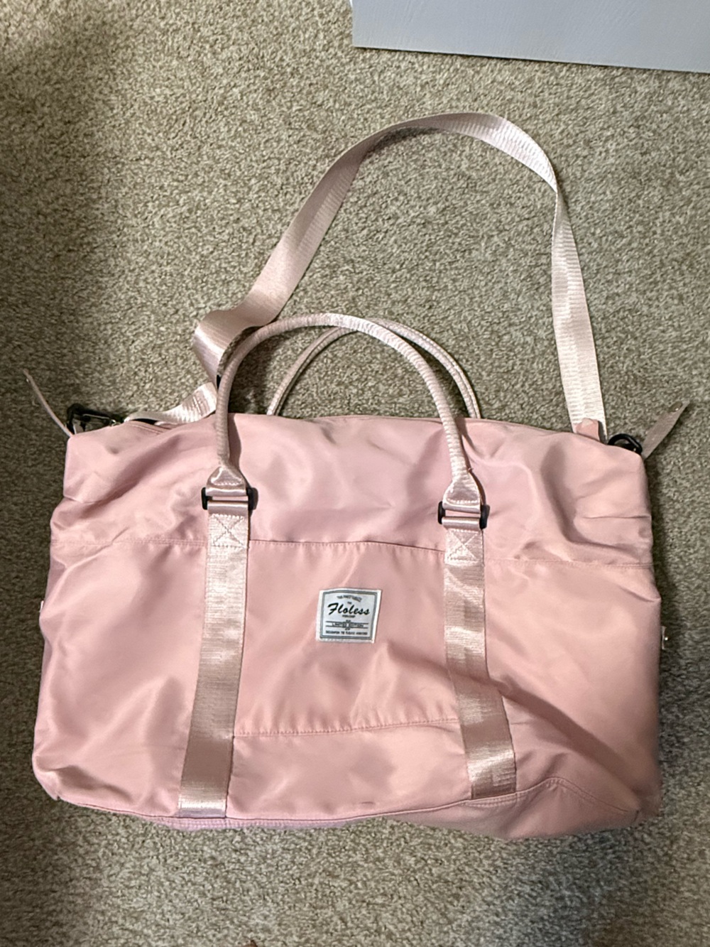 Light Pink Weekender Tote Bag with Dual Straps